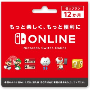 また、Nintendo Switch Onlineの12ヶ月加入権を買うと